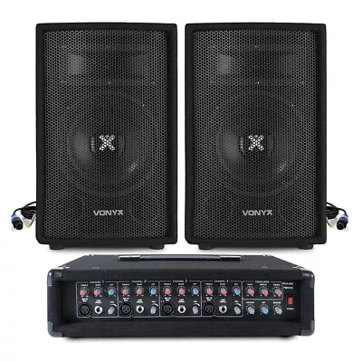 Small PA System For Singers- Vonyx SL6 6  Passive PA Speakers & 4 Ch Mixer Amp • £239