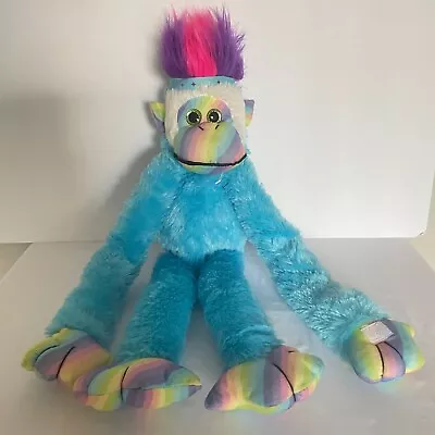 Mohawk  Monkey Plush Stuffed Animal Toy Blue Multicolor • $10.99