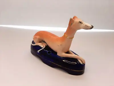 Antique Staffordshire Dog Whippet Greyhound Whippet Figurine Inkwell • $49.99