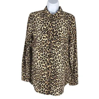£34.21 • Buy Equipment Femme Shirt Blouse Small Leopard Silk Button Front Long Sleeve TP-2016