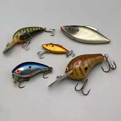 Vintage Lot Of 5 Fishing Lures Norman Crawfish Bagley's Diving B #2 Mann's Plugs • $69.99