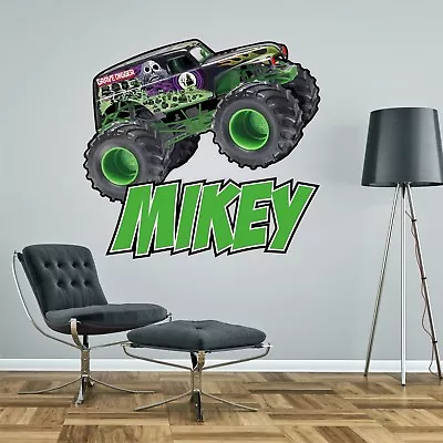£39.99 • Buy MONSTER TRUCK PERSONALISED WALL STICKER Children's Boy's Bedroom Decal Art Mural