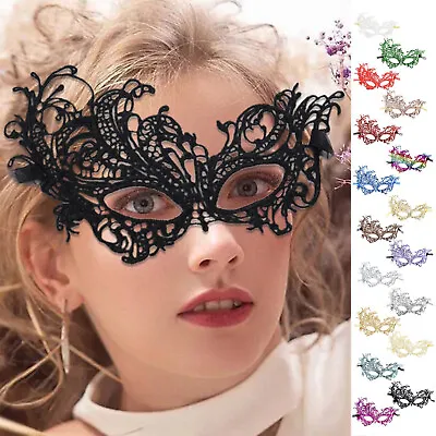 Women Lace Mask Gold Powder Multi Cornered Half Face Carnival Party Mysterious • £5.40