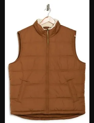 Weatherproof Faux Shearling Lined Quilted Vest CARAMEL XL • $21
