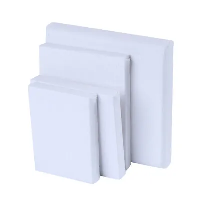 10X 4Sizes Mini Artist Stretched Canvas Square Small Art Board Acrylic Oil P ZSY • £5.19