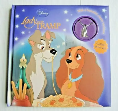 Disney Lady And The Tramp Hard Cover Book With Charm Necklace BRAND NEW 2011 • $16.99