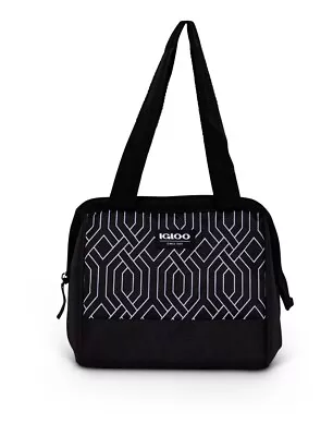 Igloo Leftover Polyester Lunch Tote Cooler  Black And White • $22.99