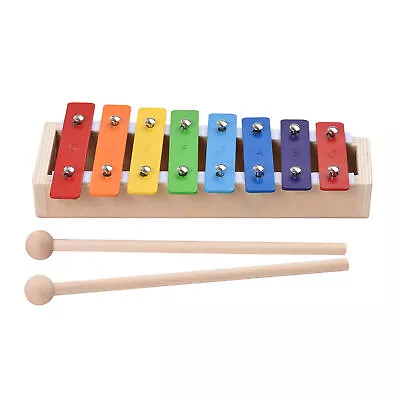 8 Keys Compact Size Xylophone Glockenspiel With Wooden Mallets Percussion Z4Z5 • $24.26