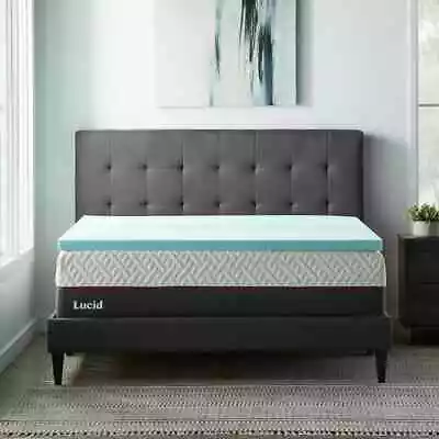 Lucid 2  3  4  Cooling Gel With Aloe Plush Memory Foam Mattress Topper • $129.99