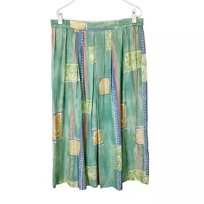 Vintage Pull On Midi Skirt Womens Size 18 Pastel Made In USA • $25.40