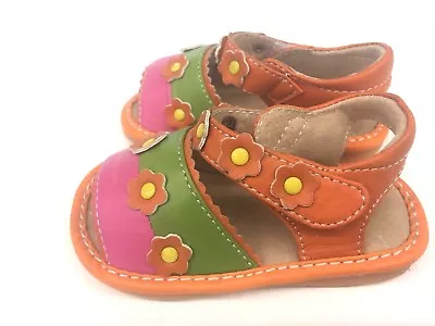 $12.99 • Buy Squeaky Shoes New Tri Color Sandals Girls Toddler  Walker 1023 SANDALS