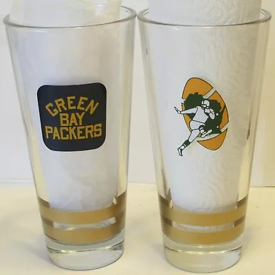 Lot 2 Large Green Bay Packers Logo 22 Oz Tumblers 8  Glasses Miller Lite New • $14.95