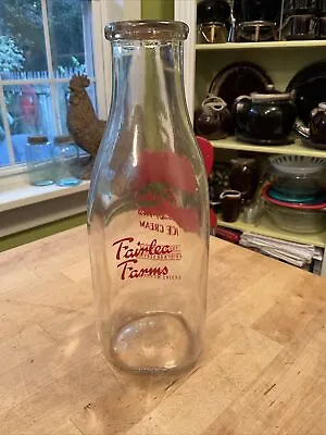 Vintage Fairlea Farms Dairy Virginia One Quart Glass Strawberry Milk Bottle/Cap • $14