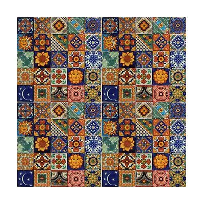 Color Y Tradicion 100 Hand Painted Talavera Mexican Tiles 2 X2  Spanish Medit... • $112.99