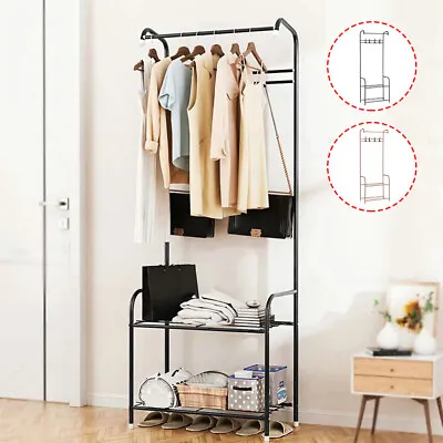 £16.79 • Buy Clothes Rail Rack Garment Hanging Display Stand Coat Hat Shoe Storage Hook Shelf