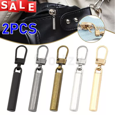 £2.06 • Buy 2x Universal Metal Zipper Pull Fixer Slider Puller Replacement Repair Zip Head