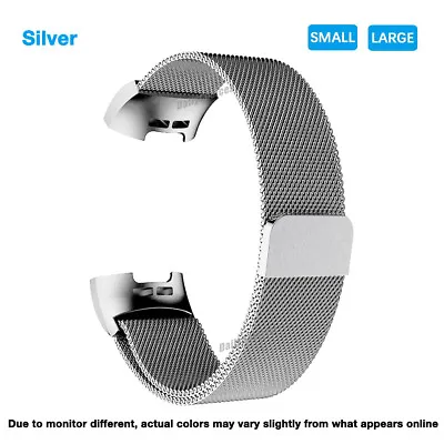 $9.75 • Buy For Fitbit Charge 3/4 Band Metal Stainless Steel Milanese Loop Wristband Strap