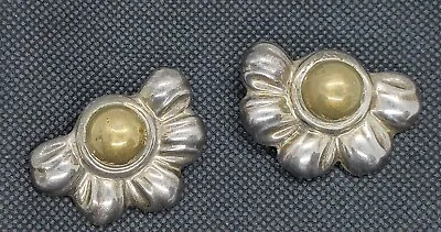 Vintage Mexican Sterling Silver Clip On Earring Set (.925) 24grams SS Flower! !! • $88.95