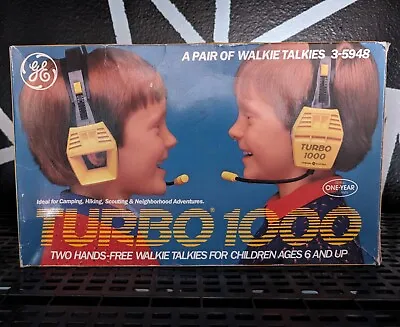 Hands Free Childs Walkie Talkies Turbo 1000 GE 3-5948 Vintage • $24.95