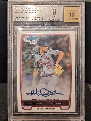 2012 Bowman Chrome- Michael Wacha Bowman Chrome 1st Card Autograph BGS 9 • $20