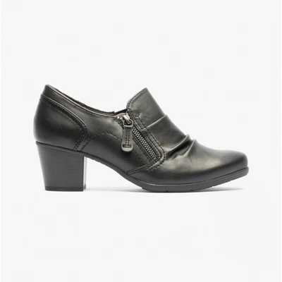 £36.06 • Buy Jana 24461-29-001 Ladies Ruched Leather Heel Court Shoes Black