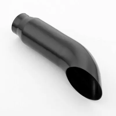 Black Turn Down Stainless Steel Exhaust Tip Tailpipe 11.8  Long 2.25  In 3  Out • $49.97