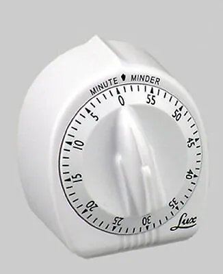 Lux Minute Minder Timer Mechanical White With Black Markings 60 Min • $16.25