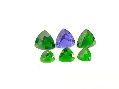 Mt St Helens Green/Tanzanite Helenite Trillion Cut Loose Stones • $16