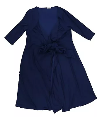 Kiyonna Womens Plus Size Dress Wrap Around Belted Half Sleeve Full Length 0X New • $29.99