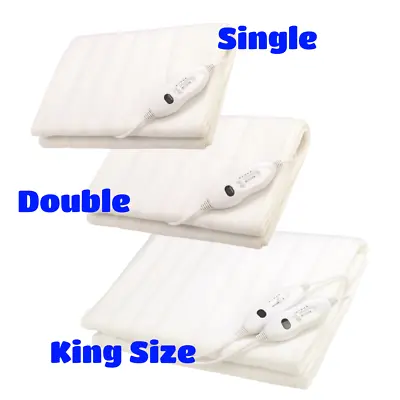 £25.99 • Buy Electric Blanket Heated Washable Fleece Under Luxury Single Double King Size Bed