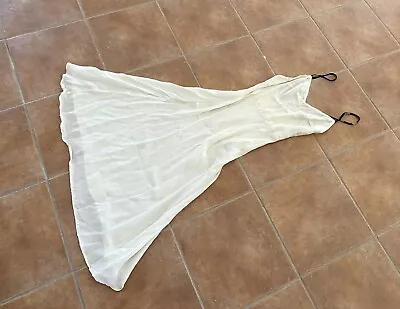 JELLEFFS Washington DC Lingerie Slip Dress Vtg 30s Ivory Blue Nylon Bias Cut • $30