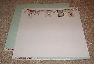 My Mind's Eye 12x12 Double-sided Paper(2)  ~ All Is Bright....Noel Banner • $1.79