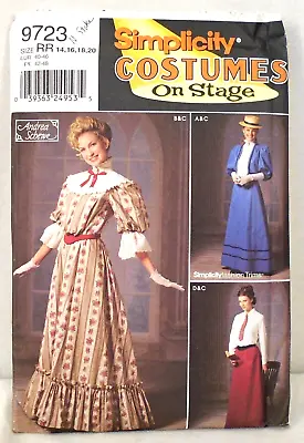 Simplicity Costume Pattern 9723 Gibson Girl Mary Poppins Oklahoma Dress 14-20 • $19.95