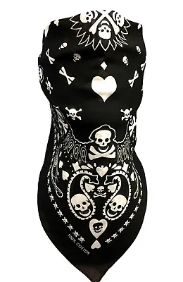 VELCRO®Brand ADJUST HEARTS DIAMONDS PAISLEY FACE NECK COVER BANDANA NECKERCHIEF • $25.16