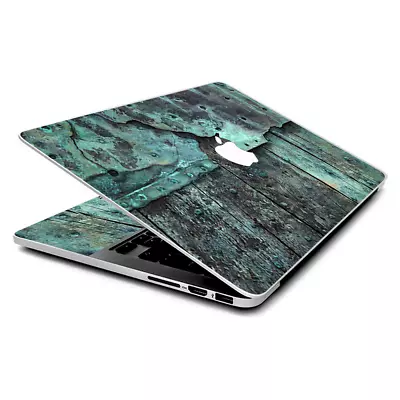 Skin Wrap For MacBook Pro 15 Inch Retina  Patina Metal And Wood Blue • $16.98