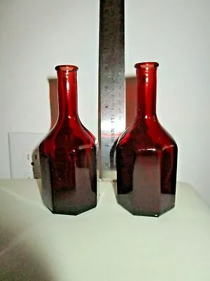 2 Vintage Ruby Red 5.5  Bottle - Wheaton N.j. • $14