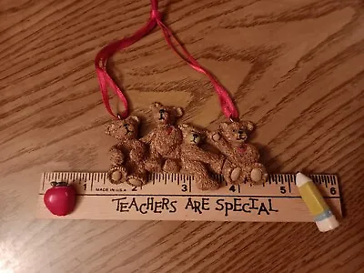 Kurt Adler TEACHERS ARE SPECIAL Christmas Ornament Vintage Holly Bearies Ruler • $8.99