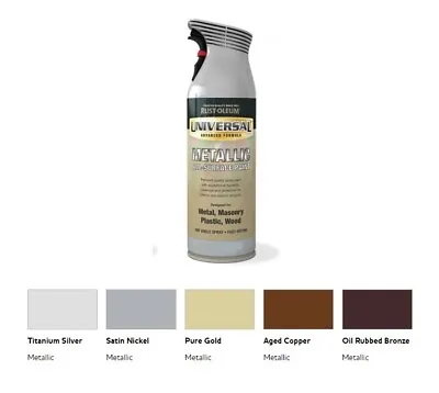 Rust-Oleum Universal All Surface Metallic Spray Paint - All Colours - 400ml • £16.09