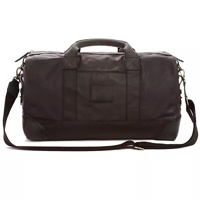 True Religion Men's Waxed Canvas Duffle Bag In Black Sand • $68