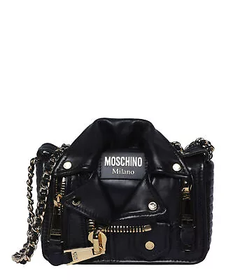 Moschino Womens M-Plaque Leather Crossbody Bag • $465.99