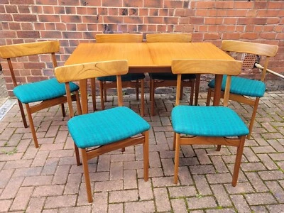£450 • Buy MCM John Herbert For Younger Extending Dining Table X6 Chairs Teak C1960s Retro