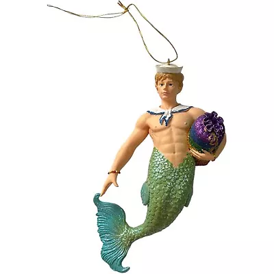 Vintage December Diamonds Sammy The Sailor Merman Holiday Ornament China 2004 • $55.99