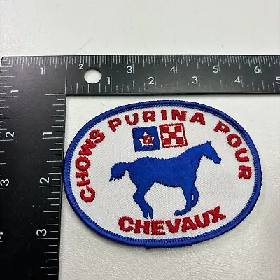 VINTAGE Horse CHOWS PURUNI POUR CHEVAUX Advertising Patch (Farmer Feed ?)  10W8 • $11.01