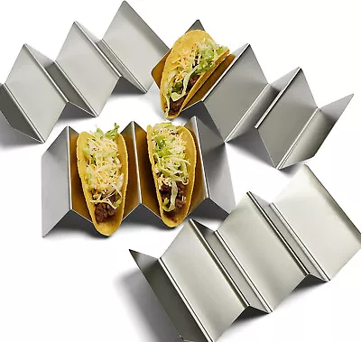 Stainless Steel Taco Holders 4 PS Kitchen Essentials No Mess Dishwasher Safe • $17.90