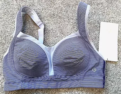 Lululemon BNWT Ta Ta Tamer II Purple Stripe Sports Bra 32D • $12.43