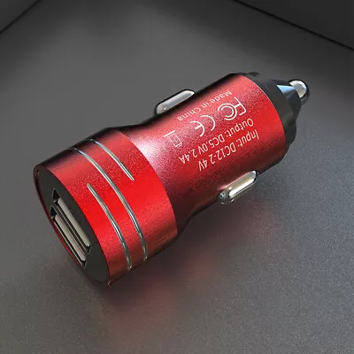 Dual USB Port 12V To 24V Portable Car Charger Mobile Phone MP3 5V 2.4A Universal • £5.84