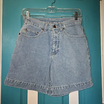Vintage HIGH SIERRA Shorts Blue 90s Y2K Light Denim Womens Sz 4 NWT High Waisted • $14