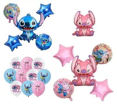 Lilo & Stitch Balloons Foil Latex Set Balloons Kids Birthday Party Decoration • £3.99