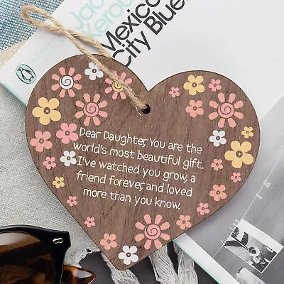 Daughter Gifts For Christmas Birthday Wood Heart Poem Daughter Gift From Mum Dad • £5.45