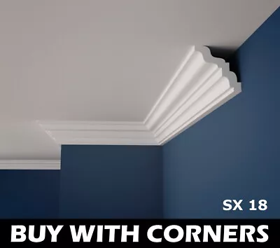 Coving Cornice Molding 80mm X 80mm Lightweight SX18 Ceiling Wall XPS Polystyrene • £5.51